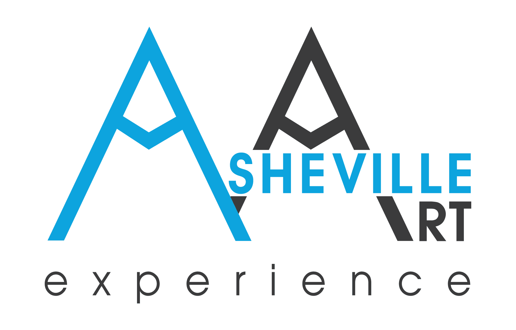 Asheville Art Experience Logo in Blue and Black